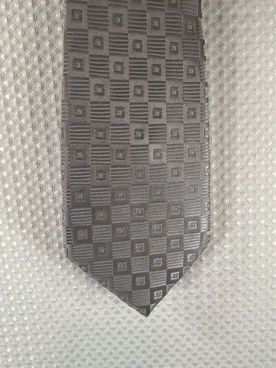 Bugatti Other - Bugatti Men's 100% Silk Silver and Black Geometric Square Pattern Necktie